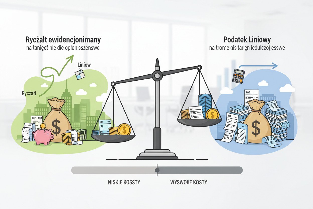 Ryczałt vs liniowy — porównanie dla różnych poziomów kosztów