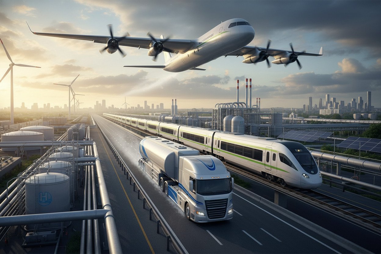 Transport wodorowy — pojazdy ciężkie, kolej i lotnictwo